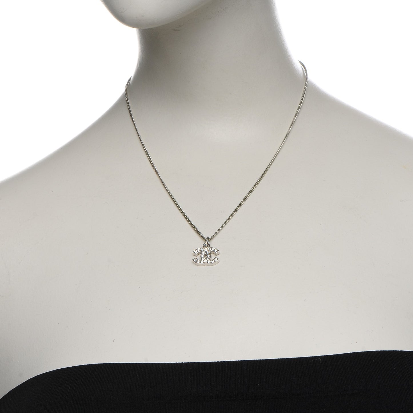 Crystal Timeless CC Necklace Silver