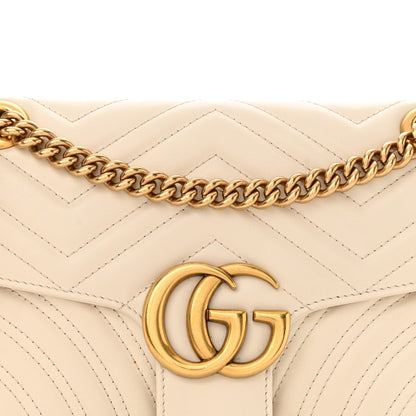 Gucci Calfskin Matelasse Small GG Marmont Shoulder Bag White 8 of 10