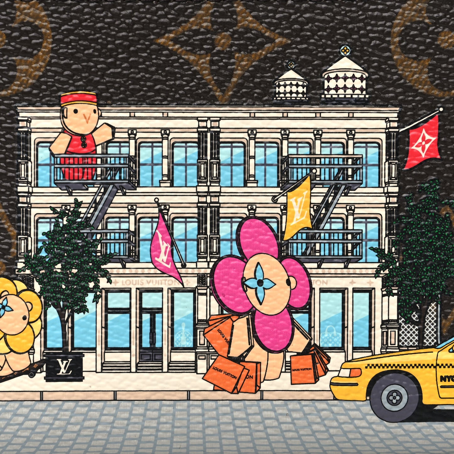 Monogram 2022 Christmas Animation New York Soho Zippy Coin Purse Yellow