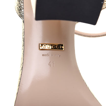 Gucci Galassia GG Marmont Ankle Wrap 75mm Sandals 41 Platino 6 of 7