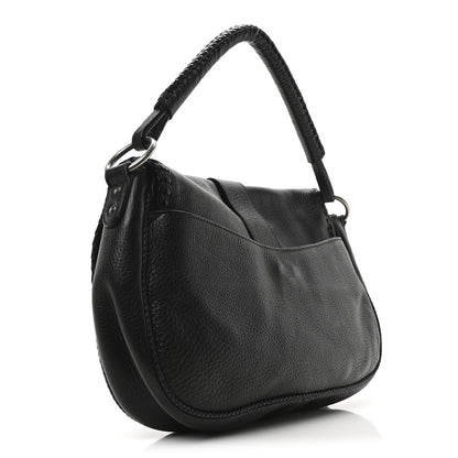 Christian Dior Pebbled Calfkskin Braided Medium Gaucho Double Saddle Bag Black 3 of 10