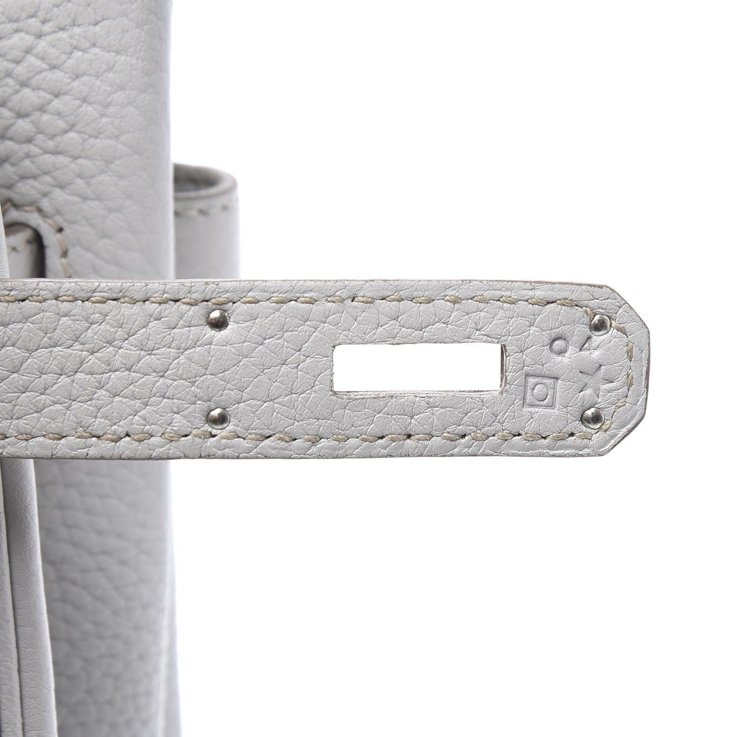 Hermes Taurillon Clemence Lizard Club Birkin 35 Gris Perle White Mykonos 25 of 31