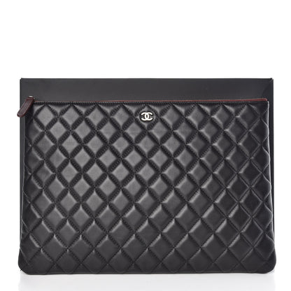 Chanel Lambskin Quilted Large Cosmetic Case Black 9 of 9