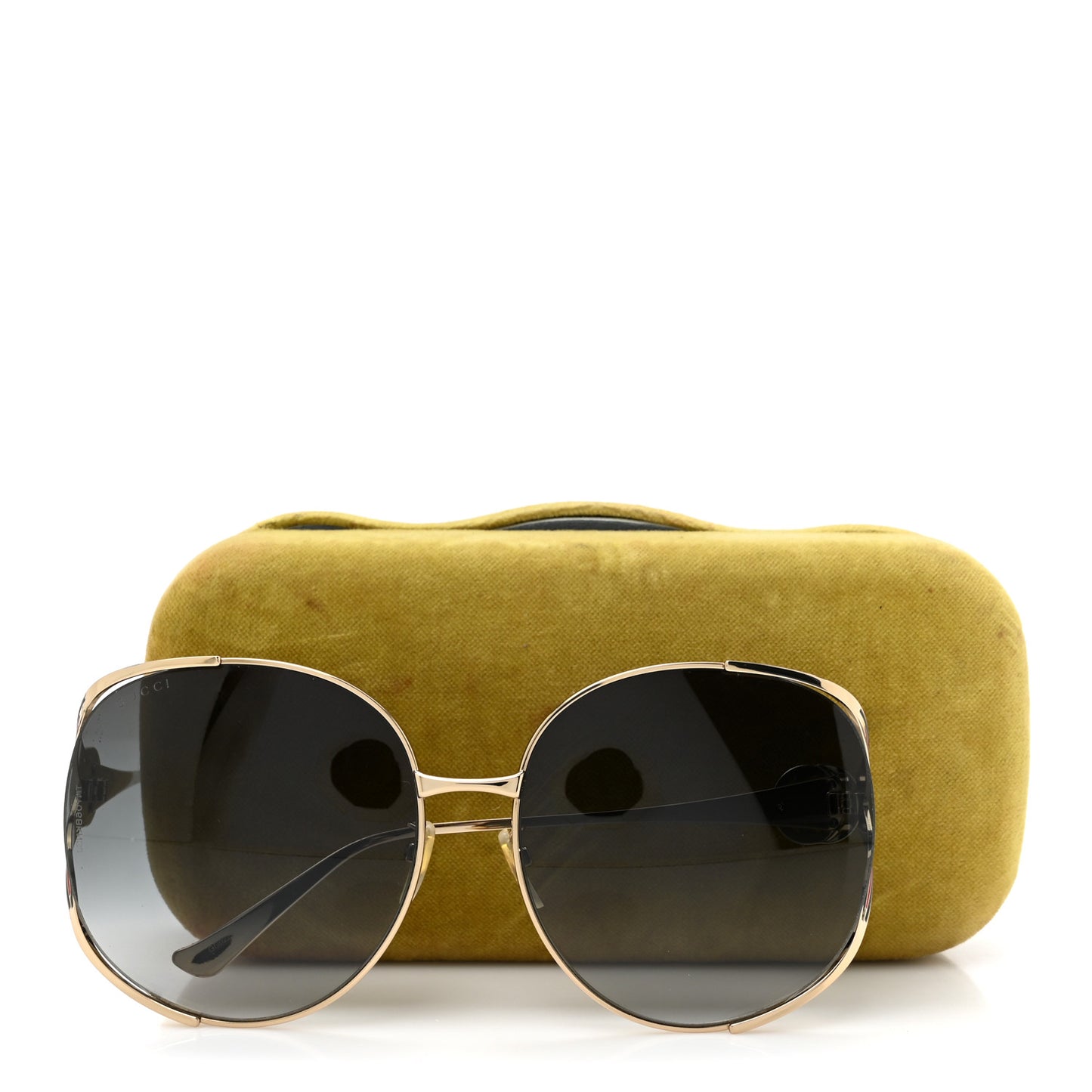Metal Oversized Round Frame GG0225S Sunglasses Gold