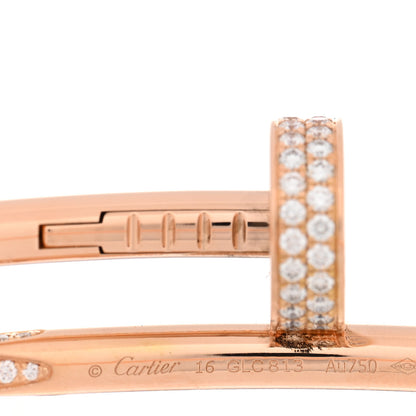 Cartier 18K Pink Gold Diamond Juste Un Clou Paved Bracelet 16 3 of 5