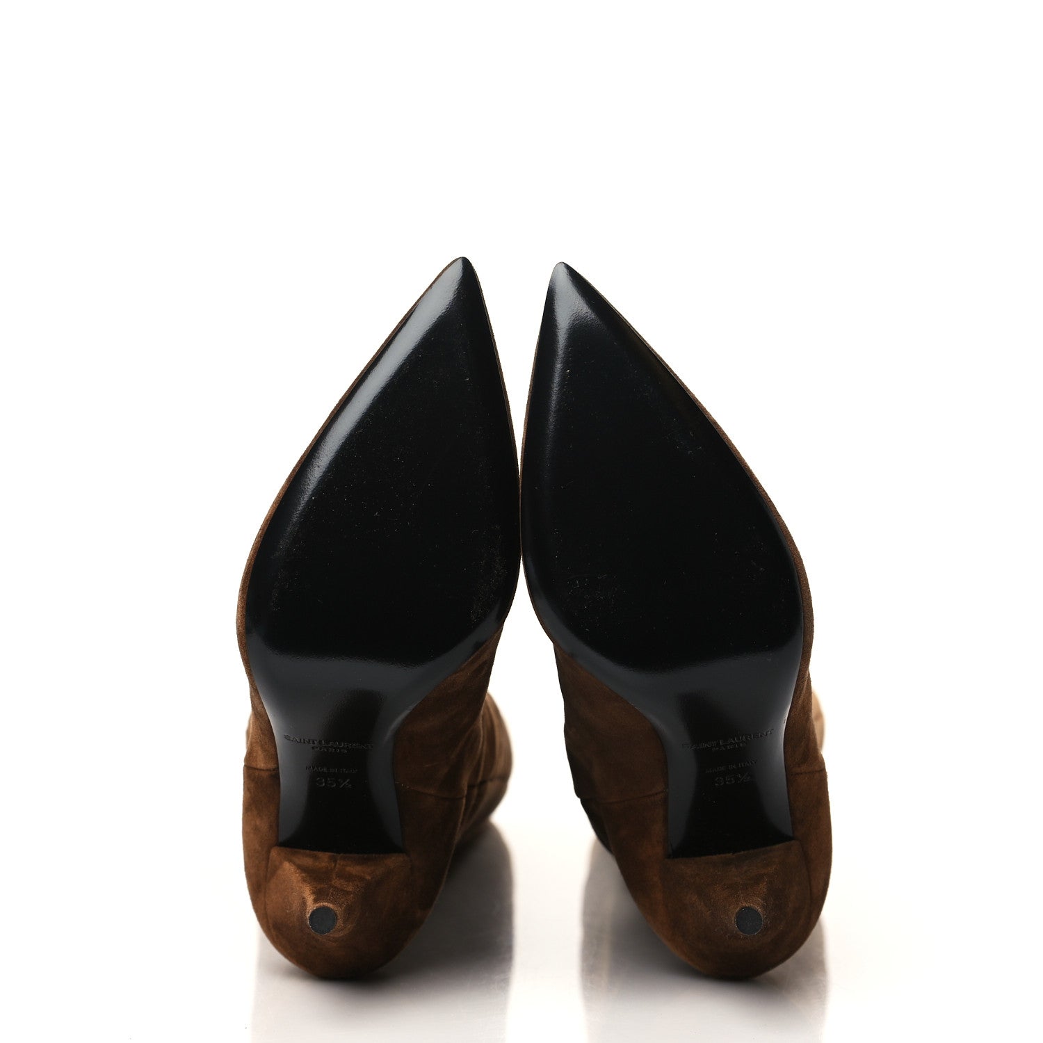 Saint Laurent Suede Kiki Over The Knee Boots 35.5 Brown 5 of 6