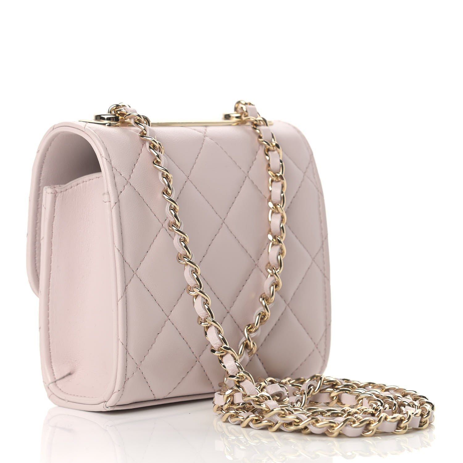 Chanel Lambskin Quilted Mini Trendy CC Clutch With Chain Light Purple 2 of 8