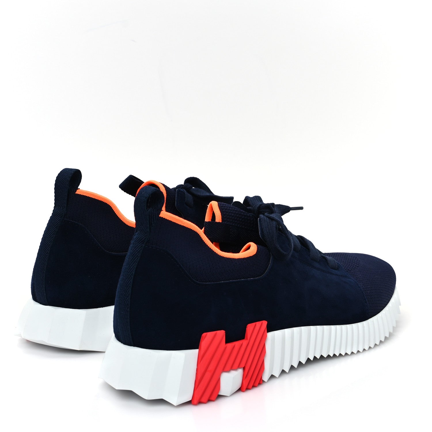 Hermes Knit Suede Goatskin Mens Depart Sneakers 47 5 of 9