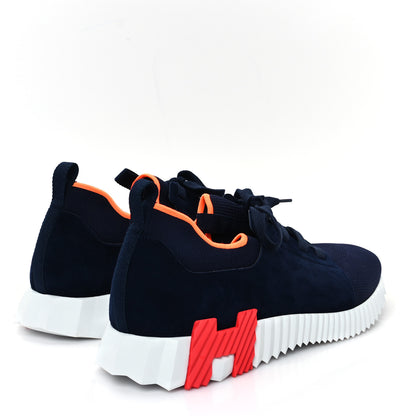 Hermes Knit Suede Goatskin Mens Depart Sneakers 47 5 of 9