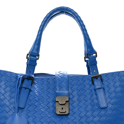 Bottega Veneta Light Calf Intrecciato Medium Roma Signal Blue 5 of 11