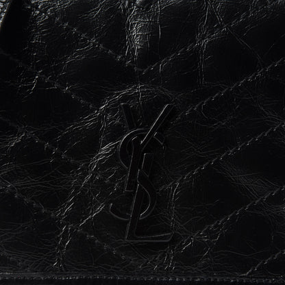 Saint Laurent Crinkled Calfskin Matelasse Monogram Niki Chain Wallet Black 10 of 10