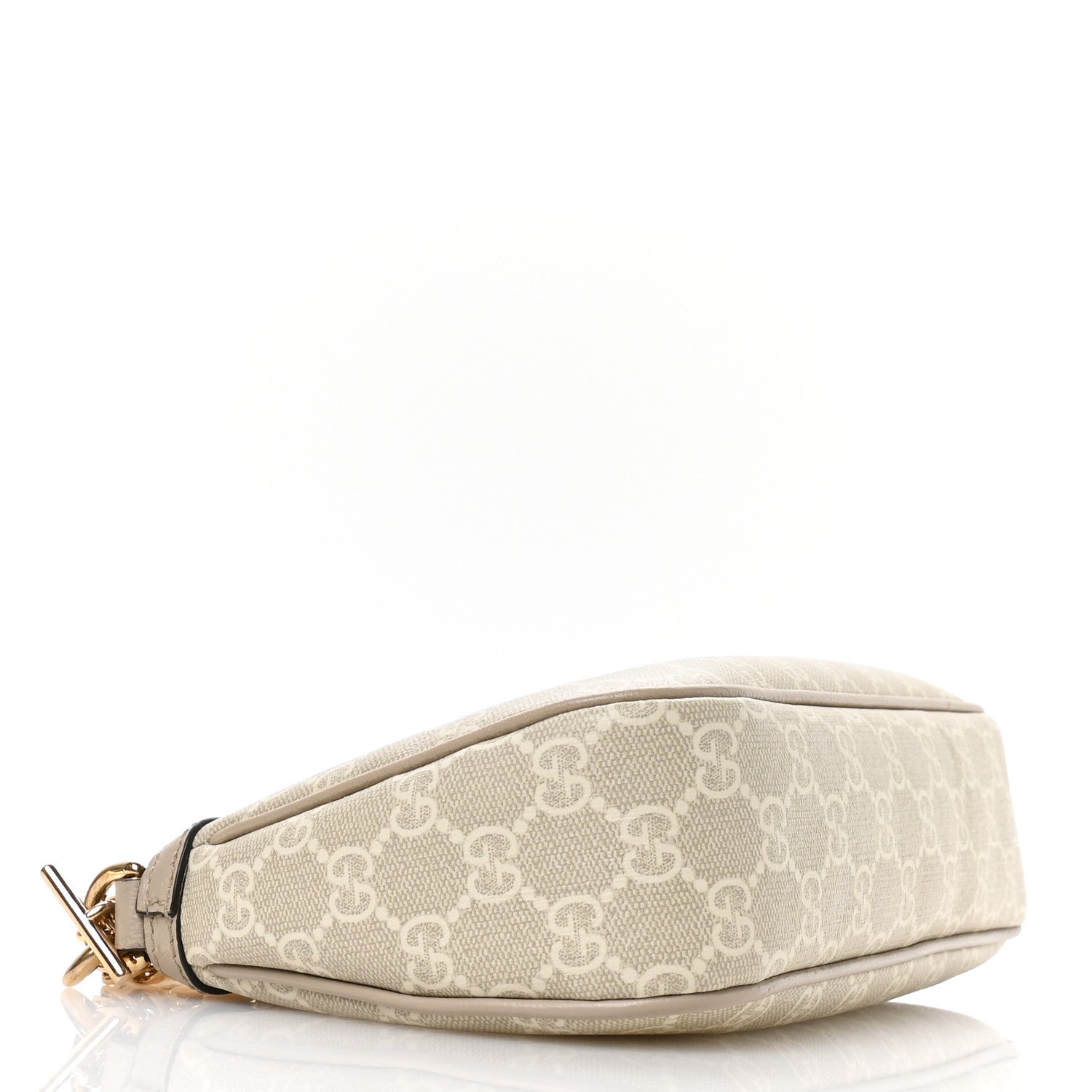 Gucci GG Supreme Monogram Textured Dollar Calfskin Web Small Ophidia GG Handbag Beige Mystic White Oatmeal 4 of 11