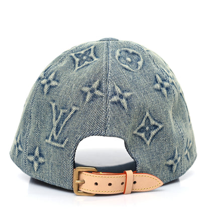 Louis Vuitton Monogram Washed Denim Cap M Blue 5 of 8