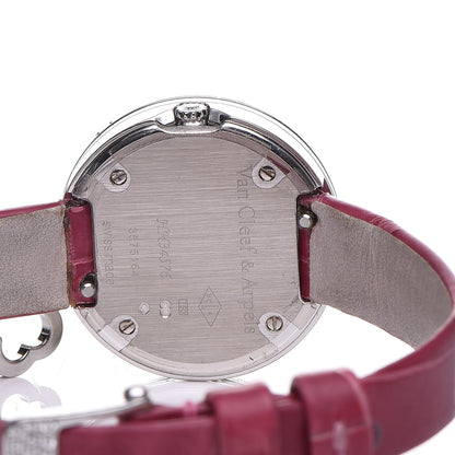 Van Cleef & Arpels 18K White Gold Alligator Diamond Bezel 25mm Charms Quartz Watch 5 of 7