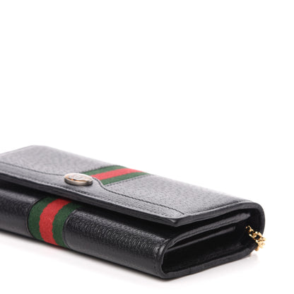 Gucci Calfskin Web Ophidia Wallet On Chain Black 10 of 11