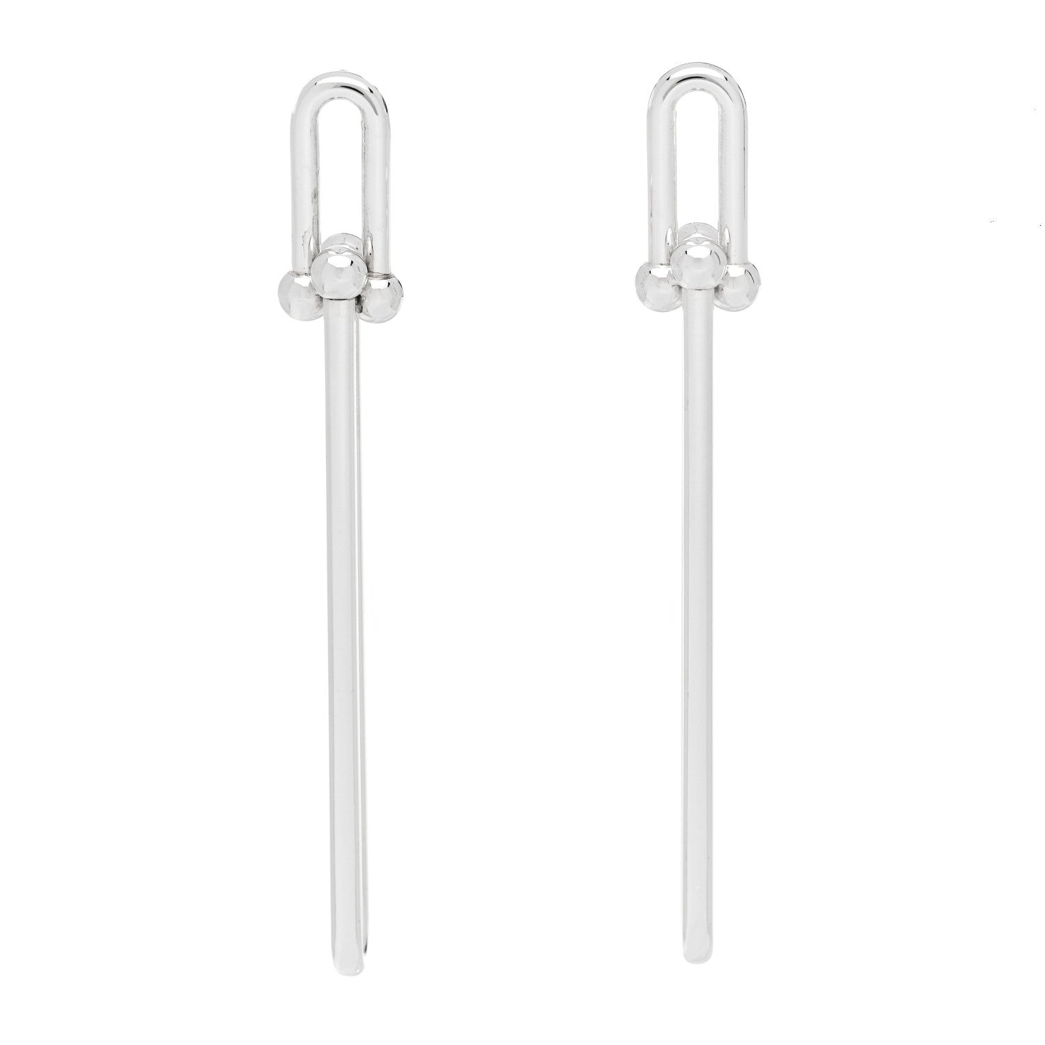 Tiffany Sterling Silver HardWear Double Long Link Earrings 1 of 5