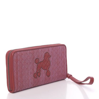 Bottega Veneta Nappa Intrecciato Poodle Embroidered Zip Around Wallet China Red 3 of 6