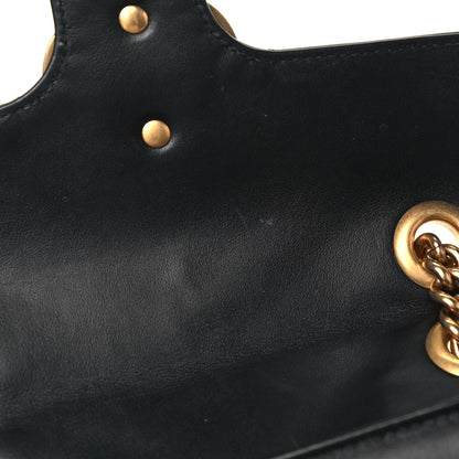 Gucci Calfskin Matelasse Mini GG Marmont Shoulder Bag Black 11 of 12