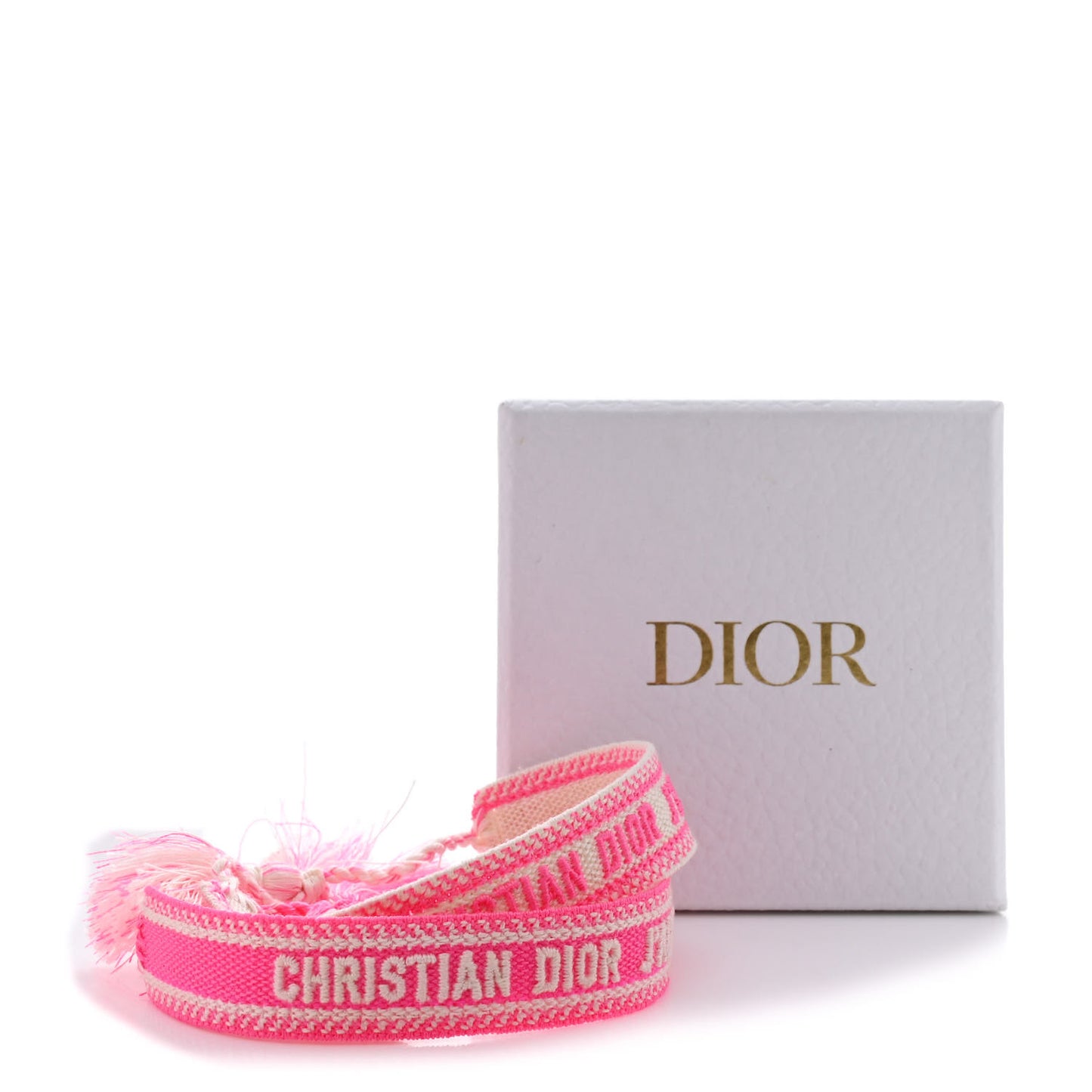 Woven Cotton J'Adior Friendship Bracelet Set Fluo Pink