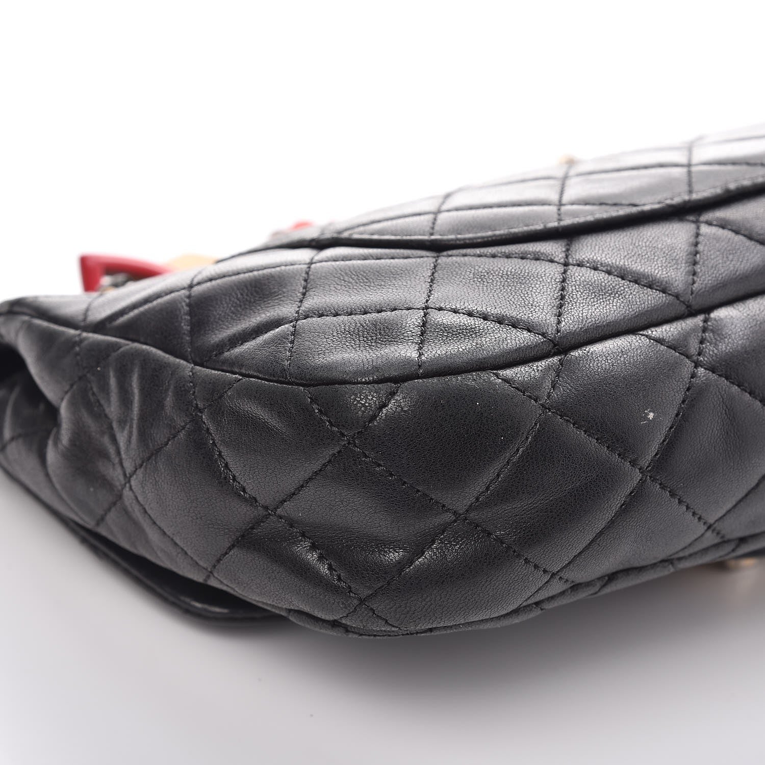 Chanel Lambskin Quilted Medium Cruise Charm Single Flap Black 16 of 18