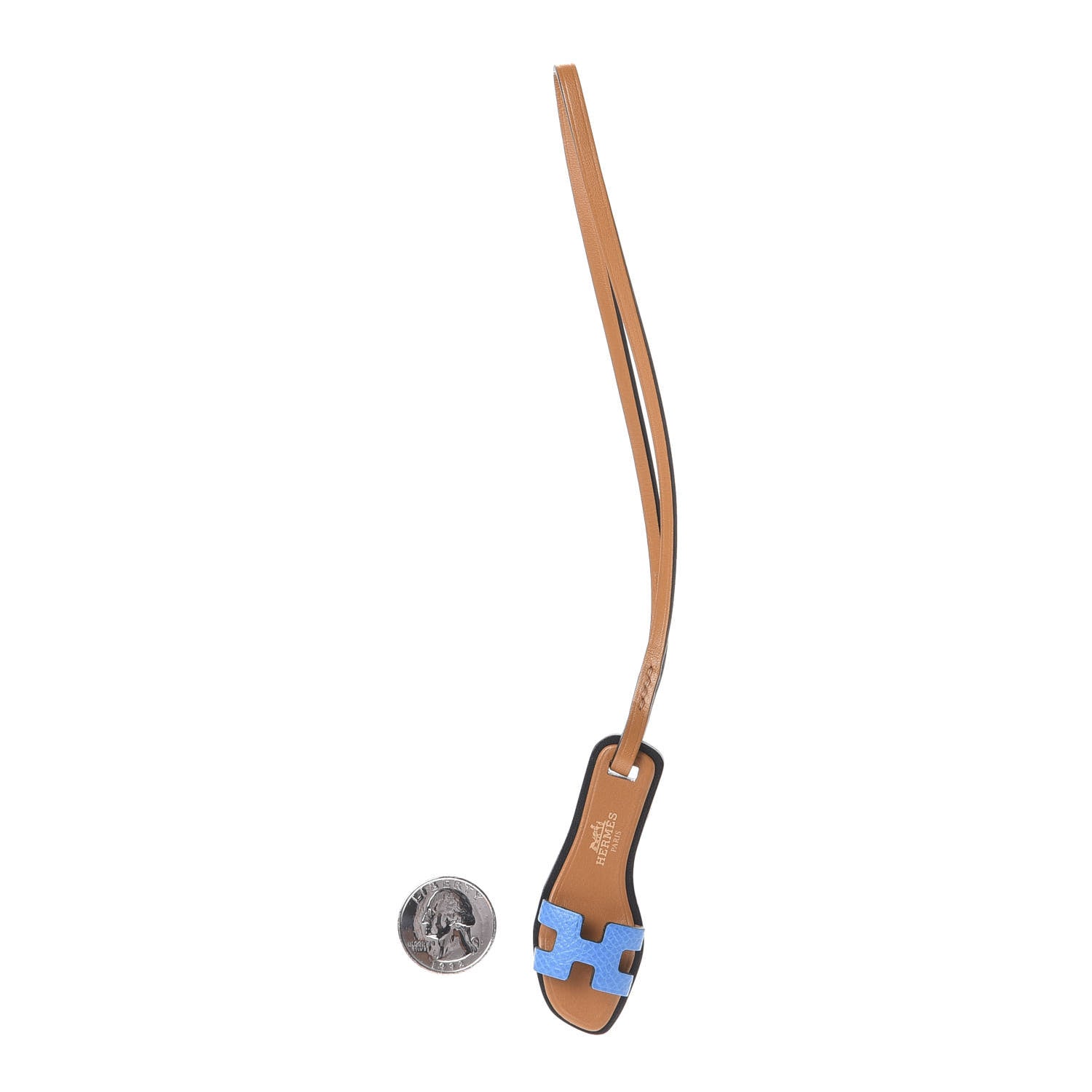 Hermes Epsom Butler Calfskin Hunter Oran Nano Bag Charm Bleu Frida 3 of 5