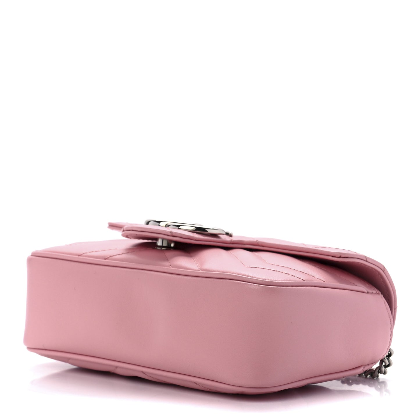 Calfskin Matelasse Super Mini GG Marmont Shoulder Bag Wild Rose