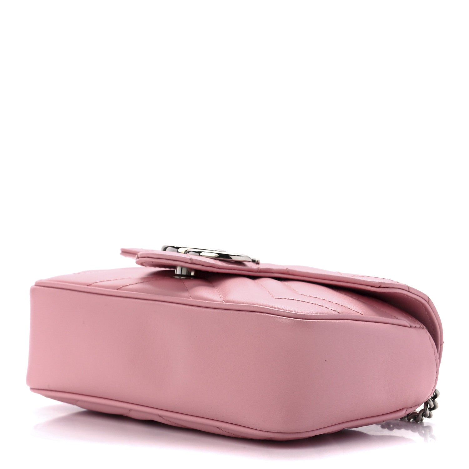 Gucci Calfskin Matelasse Super Mini GG Marmont Shoulder Bag Wild Rose 9 of 12