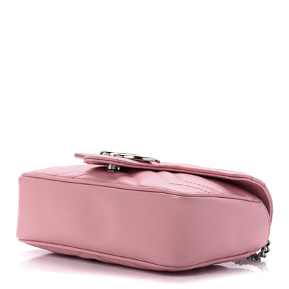 Gucci Calfskin Matelasse Super Mini GG Marmont Shoulder Bag Wild Rose 9 of 12