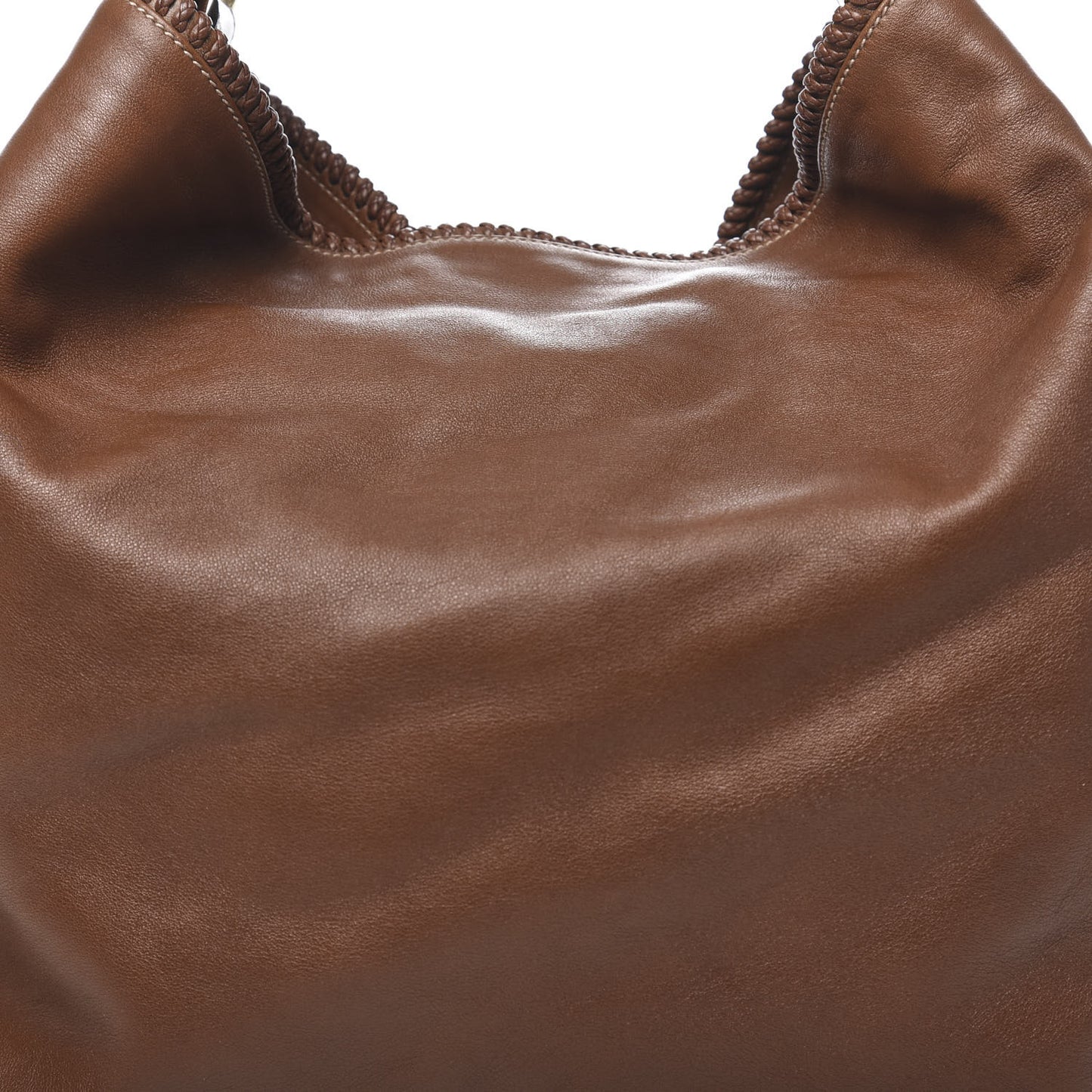 Calfskin Large Horsebit Chain Hobo Brown