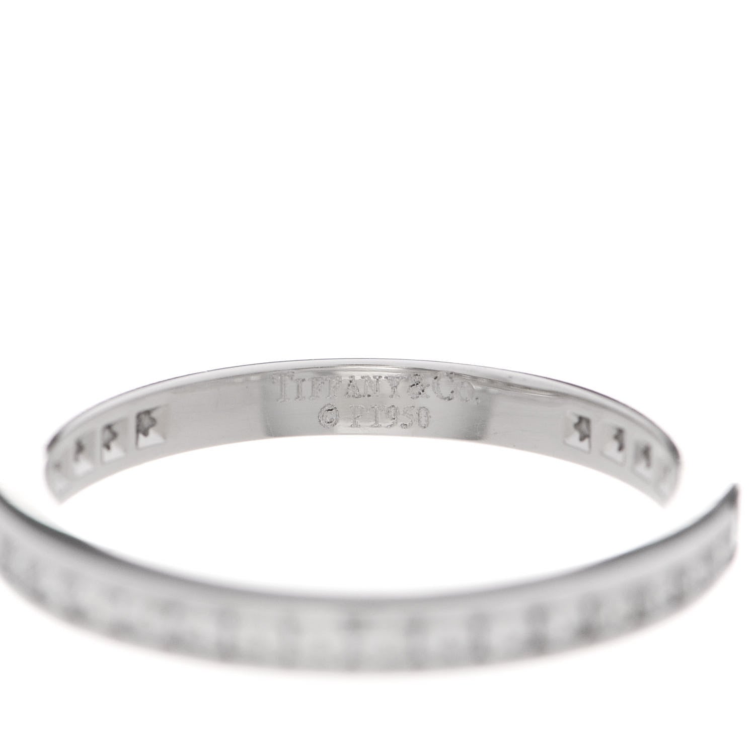 Tiffany Platinum Diamond 2mm Full Circle Wedding Band Ring 50 5.5 4 of 4