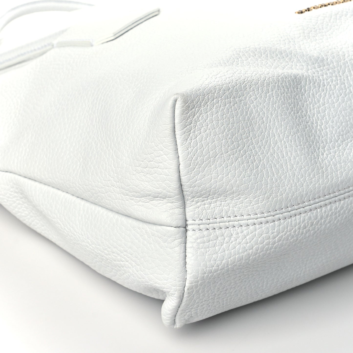 London Grainy Calfskin Medium Baynard Tote White