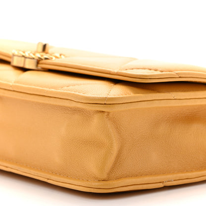 Chanel Lambskin Quilted Chanel 19 Wallet On Chain WOC Yellow 11 of 14