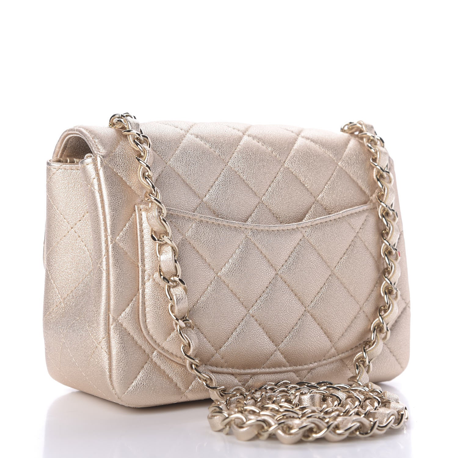 Chanel Metallic Lambskin Quilted Mini Square Flap Gold 3 of 9