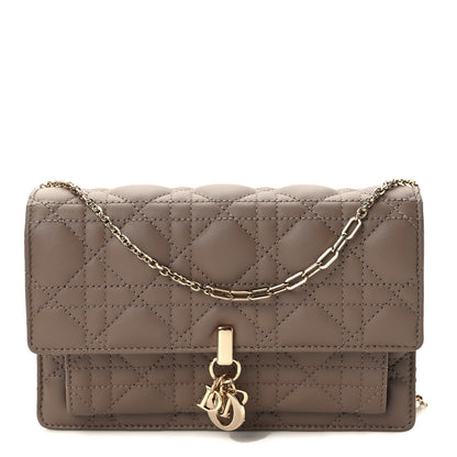 Christian Dior Lambskin Chain Lady Dior Chain Pouch Warm Taupe 1 of 9