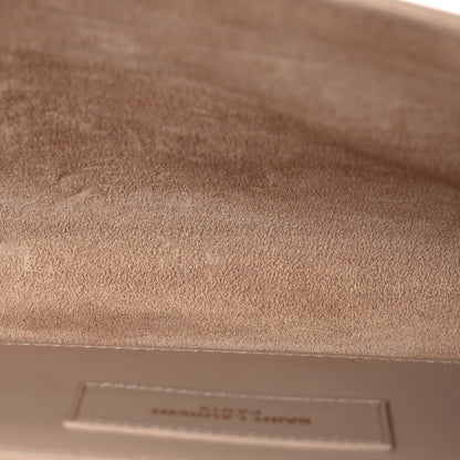 Saint Laurent Patent Grain de Poudre Lutetia Flap Clutch Beige 5 of 13