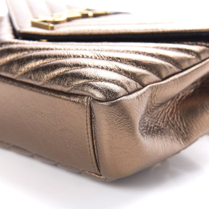 Saint Laurent Metallic Calfskin Matelasse Chevron Monogram Medium College Bag Bronze 8 of 8