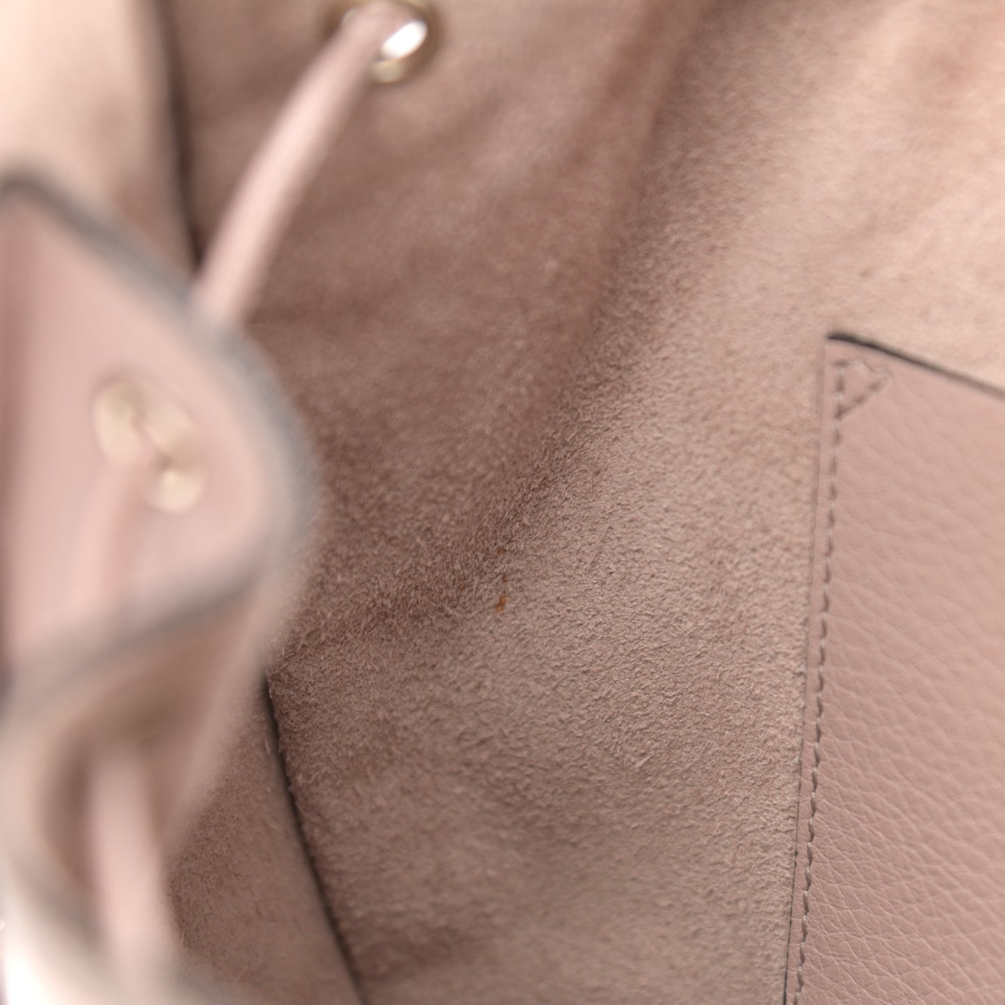 Grained Calfskin Rockstud Bucket Bag Poudre