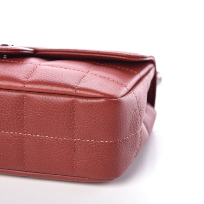 Chanel Caviar Mini Chocolate Bar Camellia Flap Red 6 of 12