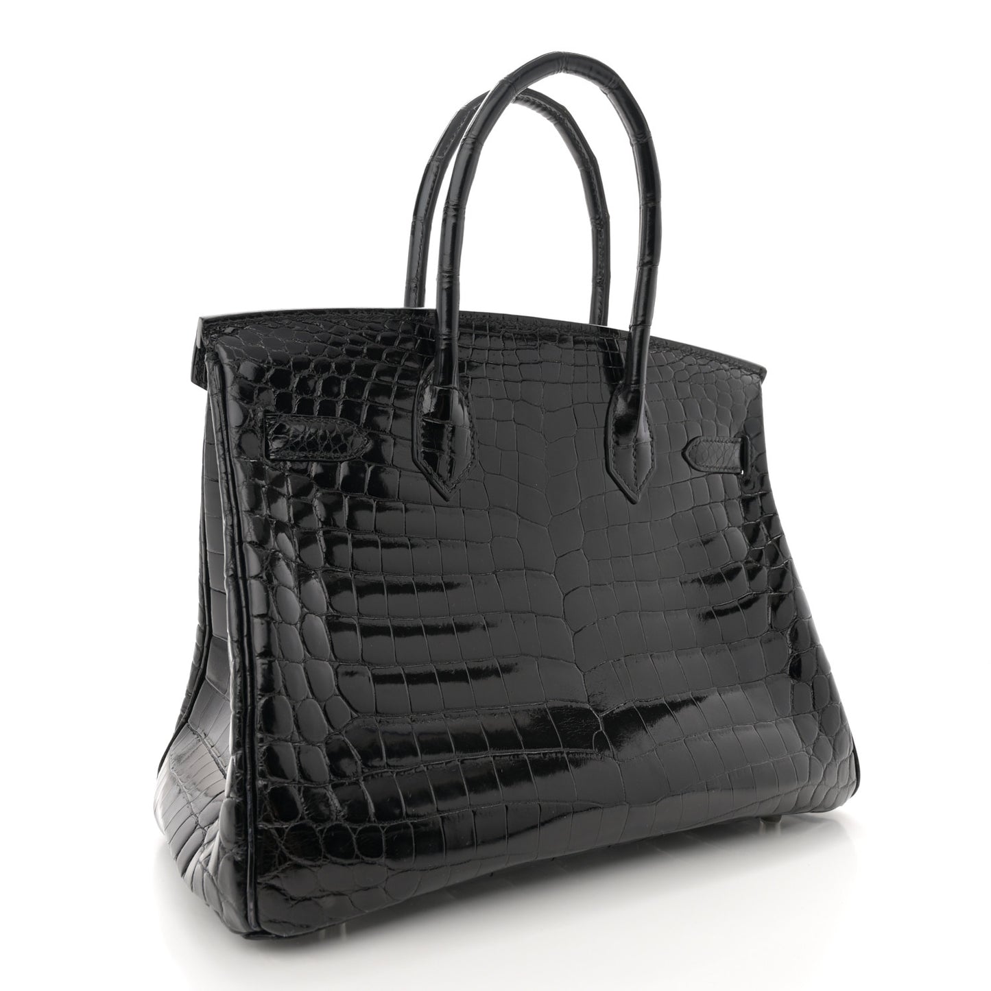 Shiny Niloticus Crocodile Birkin 30 Black
