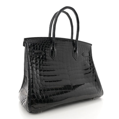 Hermes Shiny Niloticus Crocodile Birkin 30 Black 3 of 12