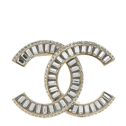Chanel Baguette Crystal CC Brooch Gold 1 of 6