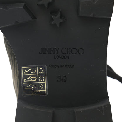 Jimmy Choo Corduroy Suede Nappa Eshe Flat Hiking Boots 39 Seaweed 6 of 7