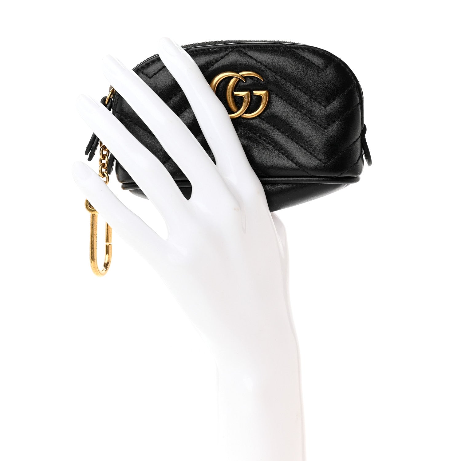 Gucci Calfskin Matelasse GG Marmont Key Pouch Black 2 of 12
