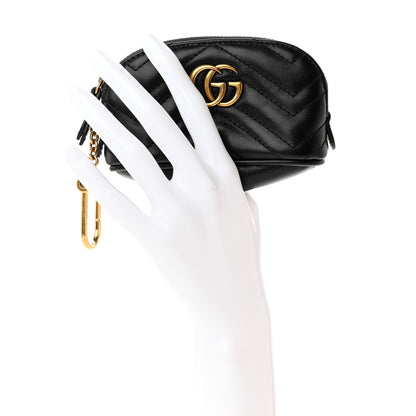 Gucci Calfskin Matelasse GG Marmont Key Pouch Black 2 of 12