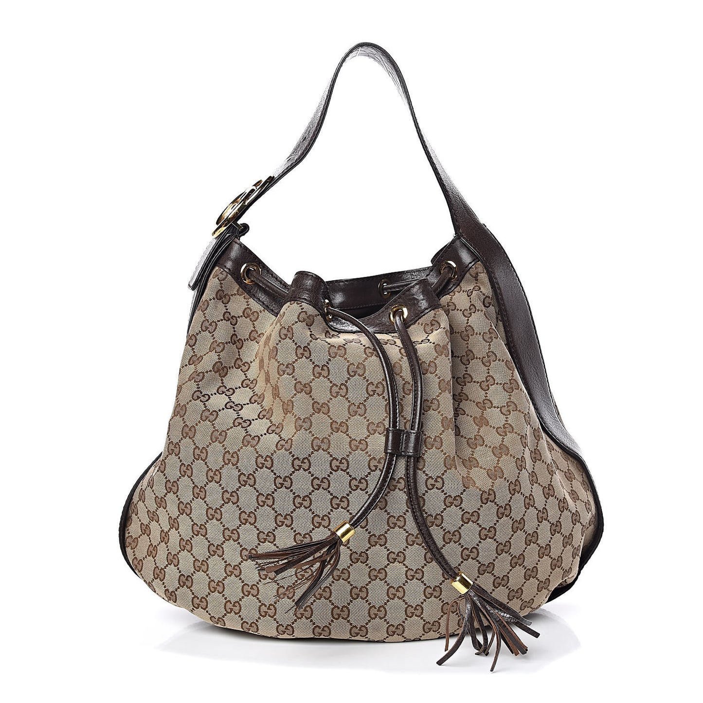 Monogram Medium Interlocking Icon Shoulder Bag Dark Brown