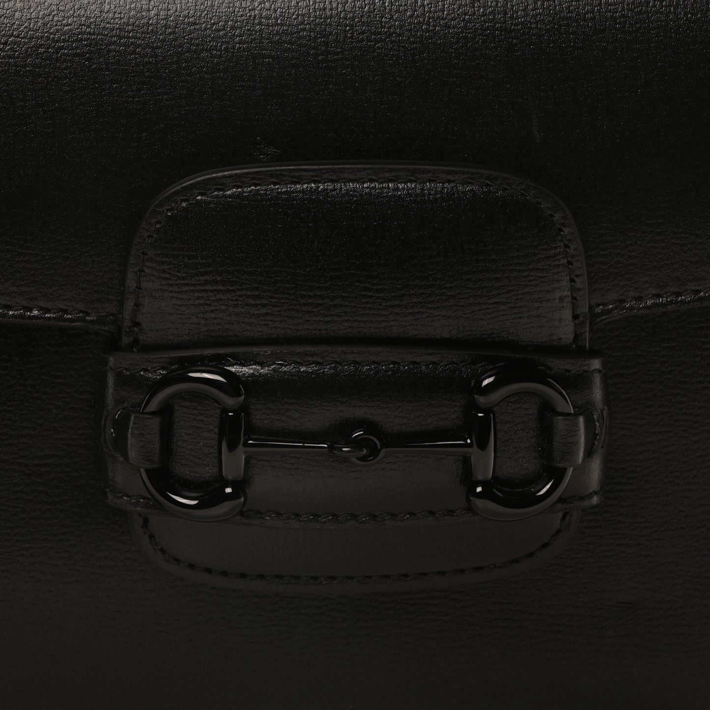 Azalea Calfskin Web Monochrome Small Horsebit 1955 Shoulder Bag Black