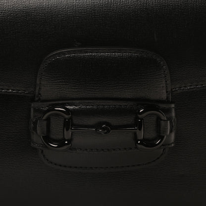Gucci Azalea Calfskin Web Monochrome Small Horsebit 1955 Shoulder Bag Black 9 of 11
