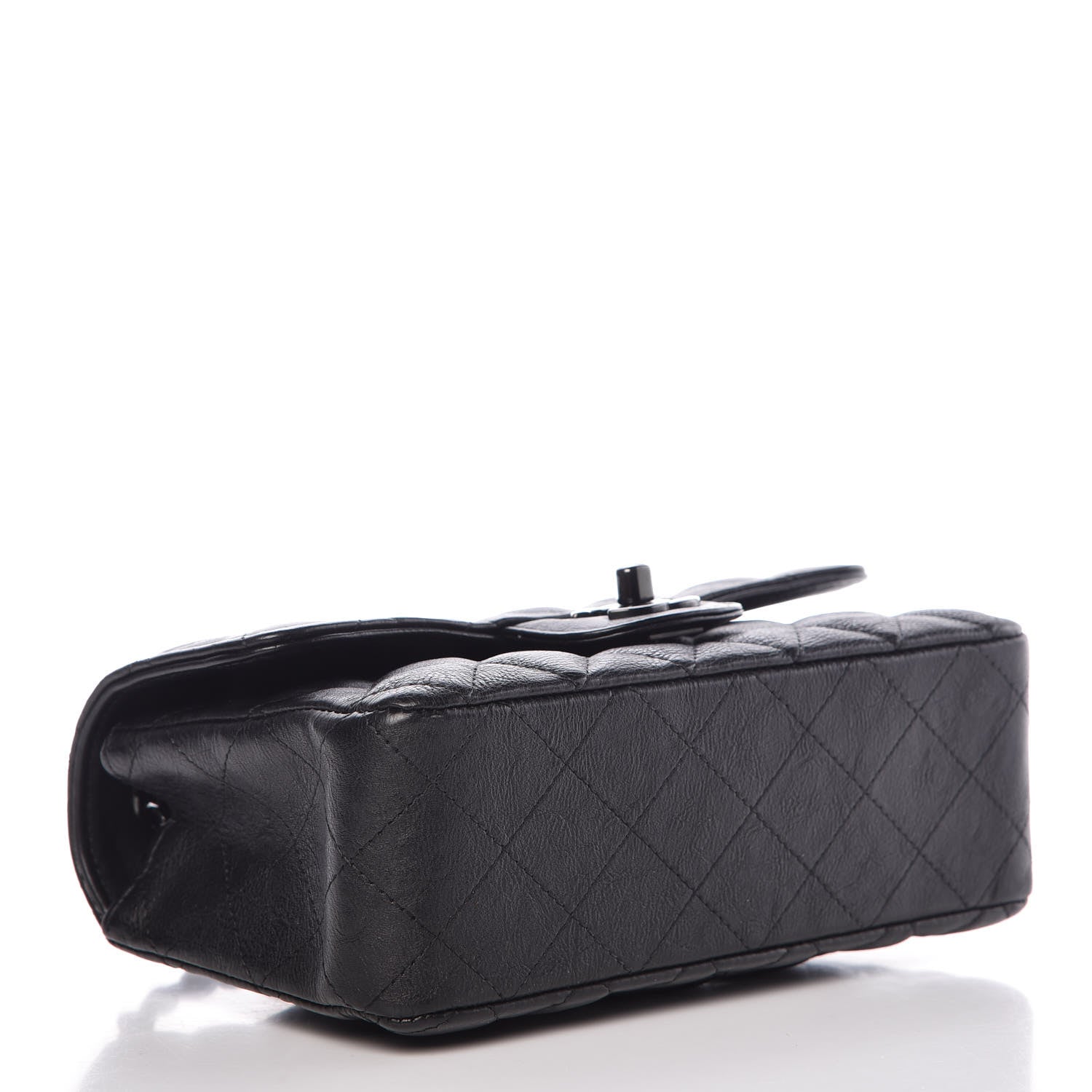 Chanel Crumpled Calfskin Quilted Mini Rectangular Flap So Black 4 of 9