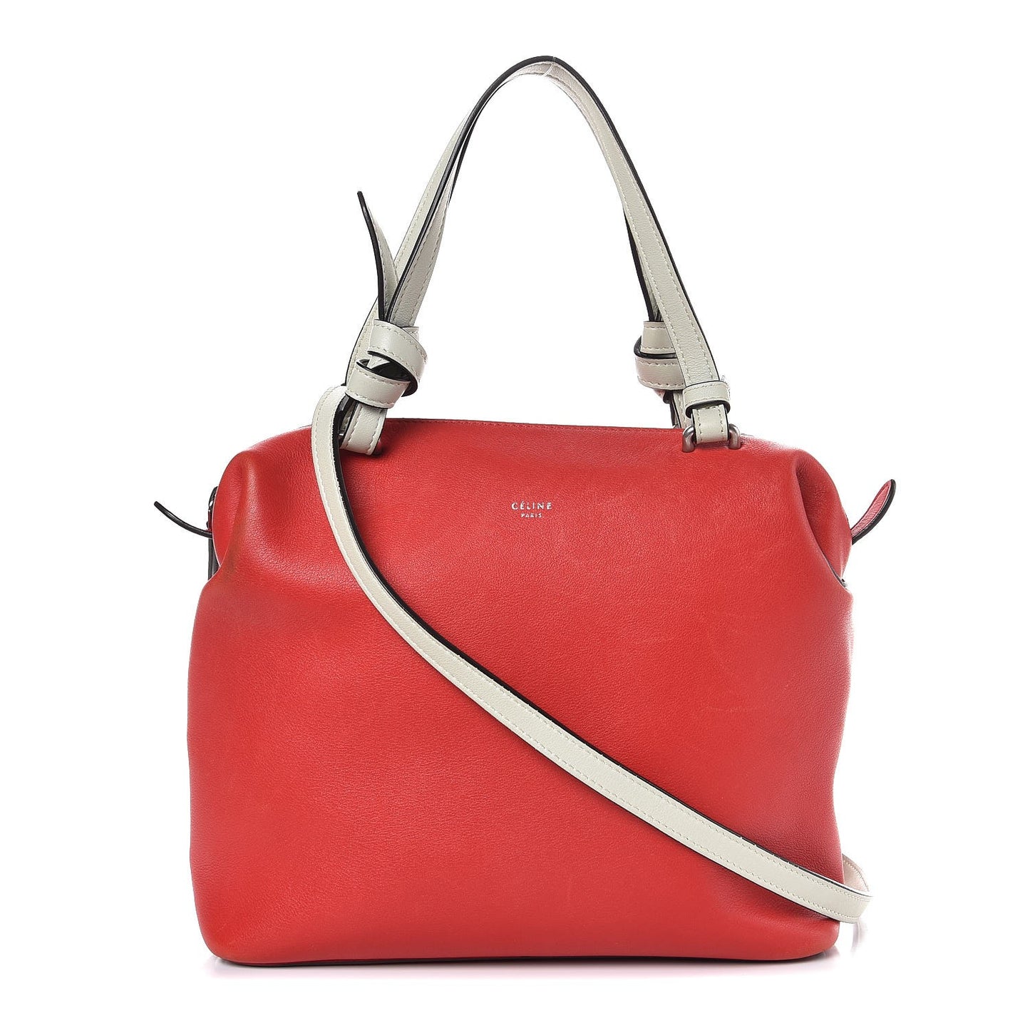 Lambskin Small Soft Cube Satchel Bright Red