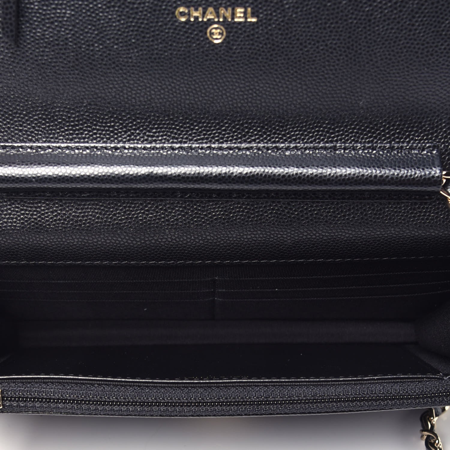 Chanel Caviar Quilted French New Wave Chain CC Wallet On Chain WOC Black 5 of 9